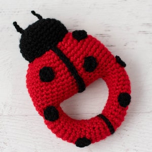 Crochet Rattle Pattern Ladybug- Pdf Pattern - Crochet Lady Bug Rattle ...