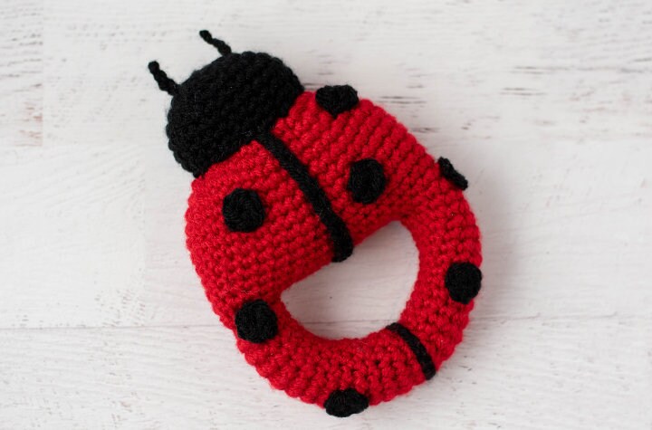 Crochet Rattle Pattern Ladybug- Pdf Pattern - Crochet Lady Bug Rattle ...