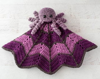 Crochet lovey pattern - Spider Crochet Lovey blanket - amigurumi Pattern, spider pattern, crochet spider web, CROCHET PATTERN download