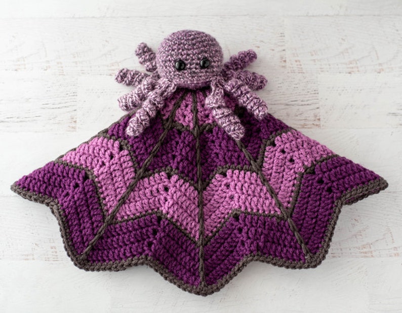 Crochet lovey pattern Spider Crochet Lovey blanket amigurumi Pattern, spider pattern, crochet spider web, CROCHET PATTERN download image 1
