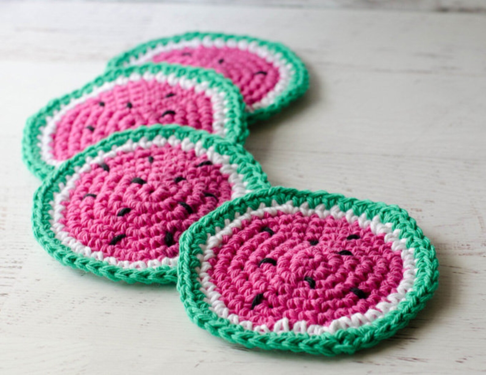 Crochet Watermelon Coasters Pattern Crochet Coasters Pattern Etsy