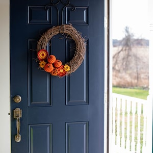 Fabulous Fall Crochet Wreath pattern Wreath Pattern PDF Crochet Pumpkins & Fall Flowers on Grapevine Wreath, CROCHET PATTERN download image 2