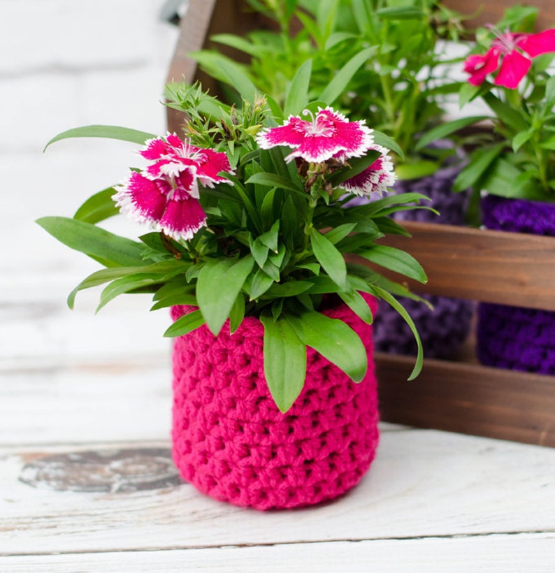 Flower Pot Crochet Pattern Crochet Flower Pot Cozy Pattern Etsy