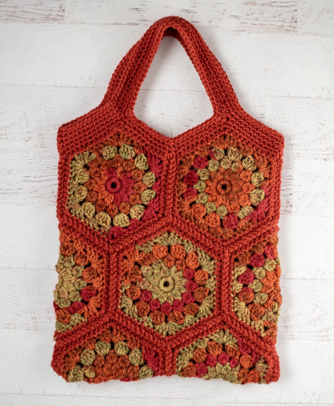 Hexagon Crochet Tote Bag Pattern Hexagon Granny Crochet Etsy Canada