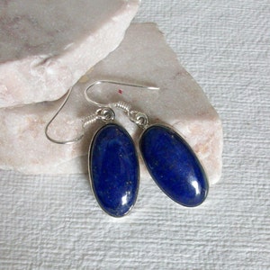Lapis Lazuli Earrings Sterling Silver • Lapis Earrings • Genuine Lapis Lazuli Earrings • Blue Lapis Drop Earrings • Timeless Earrings