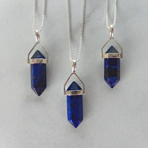 Lapis Necklace Sterling Silver • Lapis Lazuli Point • Gemstone Point • Healing Crystal Necklace • Blue Lapis • Layering Necklace