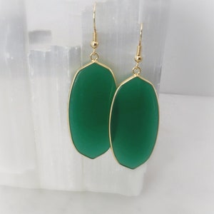 Green Onyx Earrings, Green Stone Earring, Dark Green Onyx Earrings, Stone Earrings, Genuine Green Onyx Earrings, Gemstone Appeal, GSA