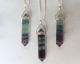 Fluorite Necklace, Gemstone Necklace, Rainbow Fluorite, Crystal Fluorite Pendant, Healing Crystal, Chakra Necklace, Gemstone Appeal, GSA