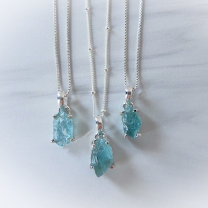 Apatite Necklace, Sterling Silver Apatite Pendant, Sterling Raw Apatite Necklace, Gift For Her, Gemstone Necklace, GemStoneAppeal, GSA