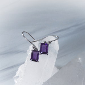 Amethyst Earrings, Sterling Silver Purple Amethyst Earrings, Amethyst Dangle Earrings, February Birthstone ,Gemstone Appeal, GSA