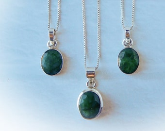 Emerald Necklace, Emerald Pendant, Genuine Emerald,  Green Emerald Pendant, Teardrop Emerald Necklace, May Birthstone, Gemstone Appeal, GSA