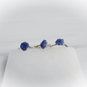 Sapphire Rings, Sterling Silver Sapphire Rings, Sterling Raw Sapphire Rings, Gift For Her, Rough Gemstone Rings, GemStoneAppeal, GSA
