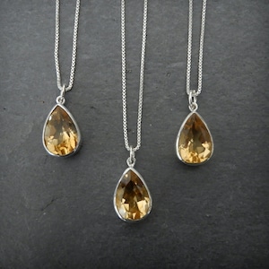 Citrine Necklace • Yellow Gemstone Pendant • Teardrop Semi Precious Gemstone • Healing Crystal • November Birthstone • Gemstone Appeal • GSA