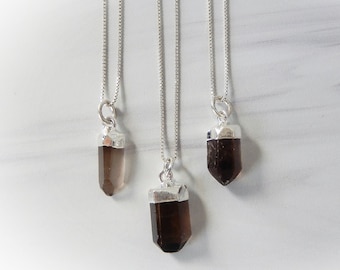 Smoky Quartz Necklace • Smoky Quartz Point • Sterling Gemstone Point • Healing Crystal Necklace • Layering Necklace • Gemstone Appeal • GSA