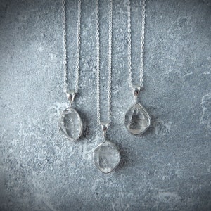 Herkimer Diamond Necklace Sterling Silver • Herkimer Pendant • Genuine Herkimer Diamond • Sterling Diamond • April Birthstone • Great Gift
