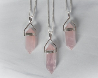 Rose Quartz Necklace, Rose Quartz Pendant, Raw Rose Quartz, Zen Reiki,Crystal Mediation Stone, Healing Crystal Pendant, Gemstone Appeal, GSA