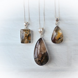 Garden Quartz Pendant Sterling Silver • Lodolite Gemstone• Phantom Quartz Necklace • Crystal Garden Stones • Gift for Crystal Lover