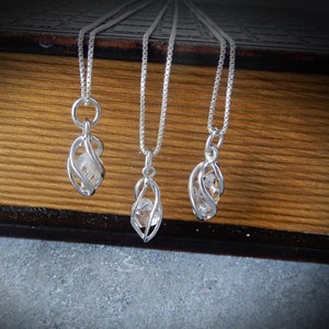 Herkimer Diamond Necklace Sterling Silver • Affordable Diamond Pendant • Genuine Herkimer Diamond • April Birthstone • Holiday Gift