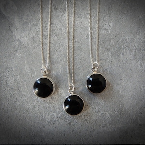 Black Onyx Necklace, Black Onyx Pendant, Unique Black Onyx Necklace, Sterling Black Onyx Gemstone Necklace, Gemstone Appeal, GSA