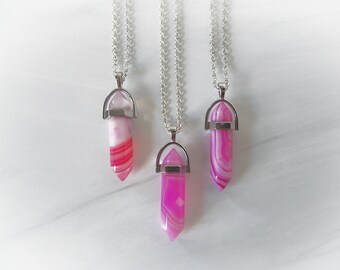 pink agate pendant