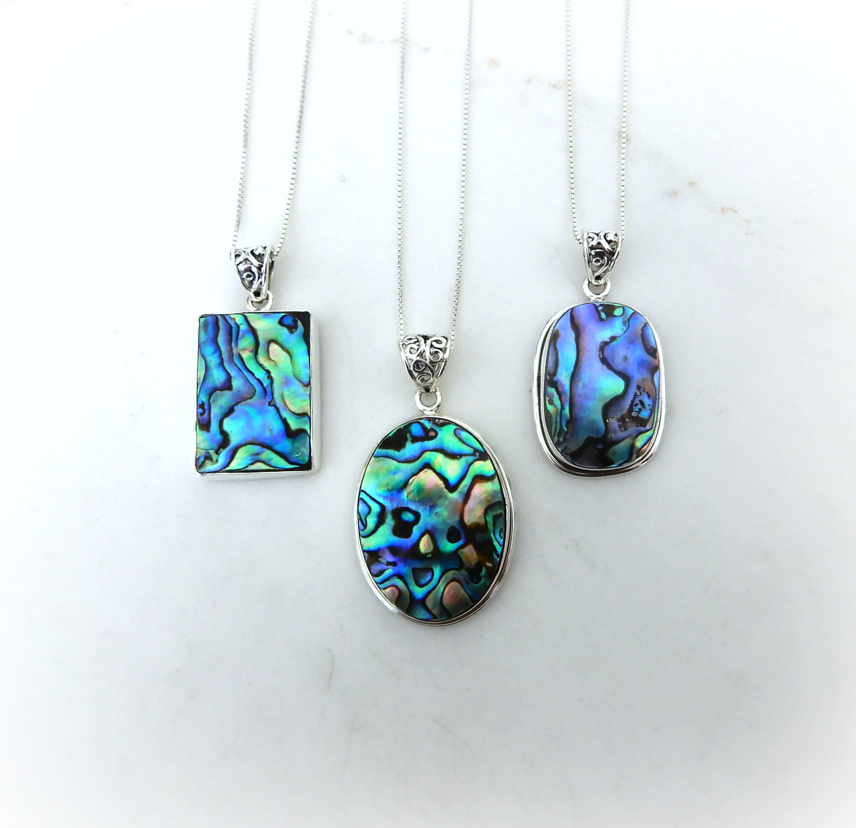 Gorgeous Oval Cut Polished Natural Paua Abalone Shell Necklace Pendant |  Wish