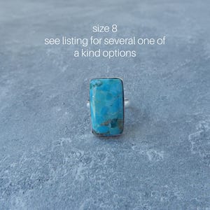 Turquoise Rings Sterling Silver • Blue Kingman Turquoise Rings • Silver Turquoise Rings • Genuine Kingman Turquoise • Holiday Gift