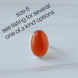 Carnelian Rings Sterling Silver • Red Orange Carnelian Rings • Genuine Carnelian Rings • Healing Crystal Rings • Affordable Carnelian Rings