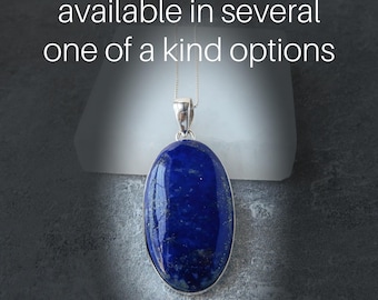 Lapis Lazuli Necklace Sterling Silver • Lapis Pendant • Genuine Lapis Lazuli Necklace • Sterling Lapis Pendant • Blue Lapis Pendant