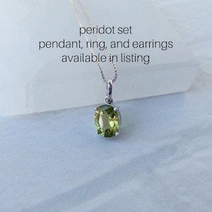 Peridot Jewelry Set Sterling Silver • Genuine Peridot Necklace • Peridot Earrings • Peridot Ring • August Birthstone Jewelry • Holiday Gift
