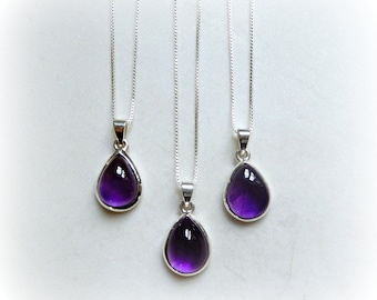 Amethyst Necklace, Amethyst Pendant, Teardrop Amethyst Pendant, Healing Cyrstal, February Birthstone, Genuine Amethyst, Gemstone Appeal, GSA