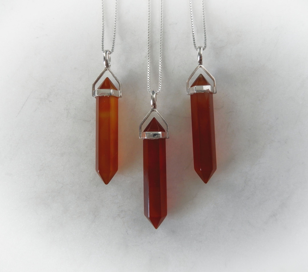 Carnelian Necklace, Raw Carnelian Necklace, Genuine Carnelian, Natural Carnelian, Healing