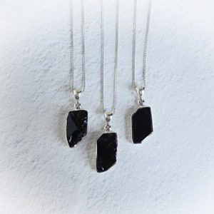 Shungite Necklace Sterling Silver • Elite Shungite Pendant • Black Shungite Necklace • Sterling Silver Shungite Gemstone Necklace