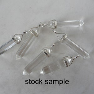 Quartz Crystal Necklace, Clear Quartz Point, Sterling Gemstone Point, Healing Crystal Necklace, Layering Necklace, Gemstone Appeal, GSA image 5