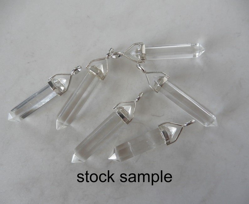 Quartz Crystal Necklace, Clear Quartz Point, Sterling Gemstone Point, Healing Crystal Necklace, Layering Necklace, Gemstone Appeal, GSA image 5