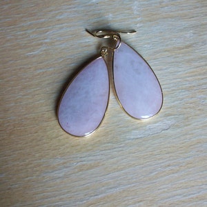 Rose Quartz Earrings, Pink Stone Earring, Large Rose Quartz Earrings, Stone Earrings, Genuine Rose Quartz Earrings, Gemstone Appeal, GSA image 5