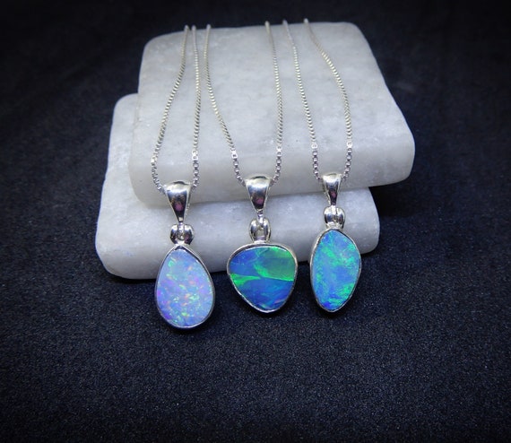 Opal Necklace Opal Pendant Genuine Australian Opal Pendant | Etsy