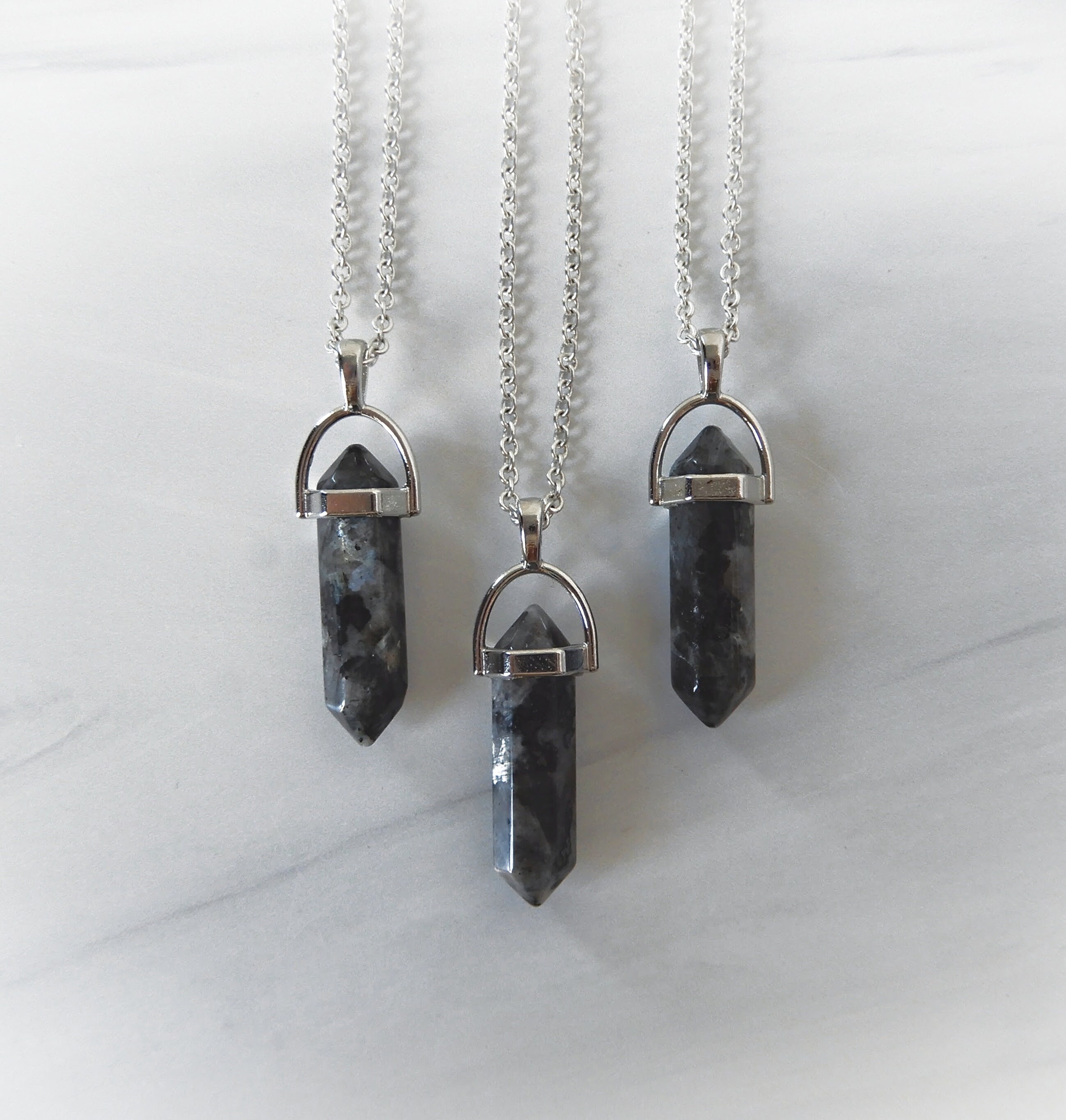 Gemstone Point Necklace Labradorite 