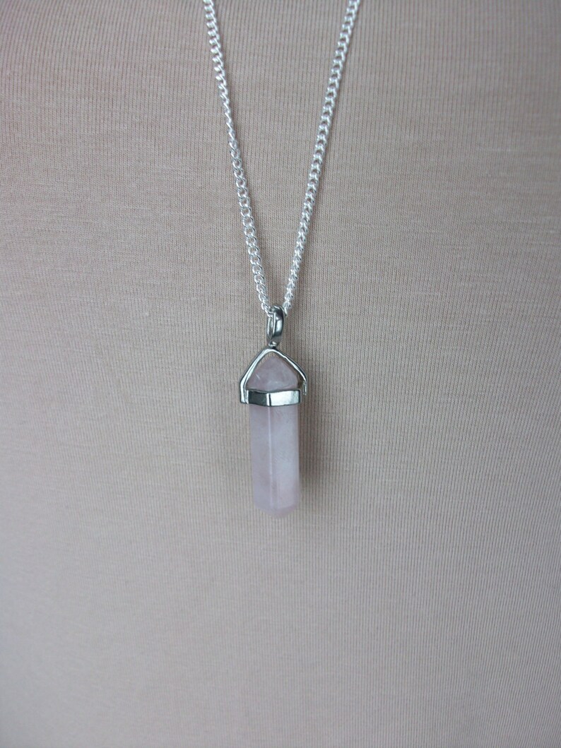 •AEON• rose quartz + silver necklace (18