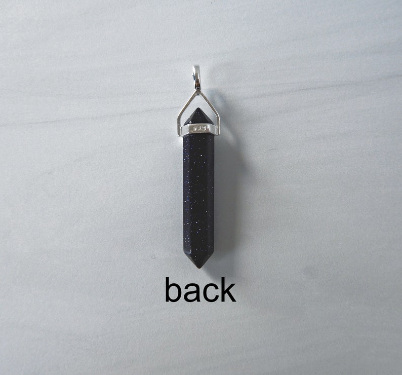 Blue Stone Pendant Gemstone Appeal Genuine Sandstone GSA Gemstone Point Sterling Necklace Blue Sandstone Necklace Healing Gemstone