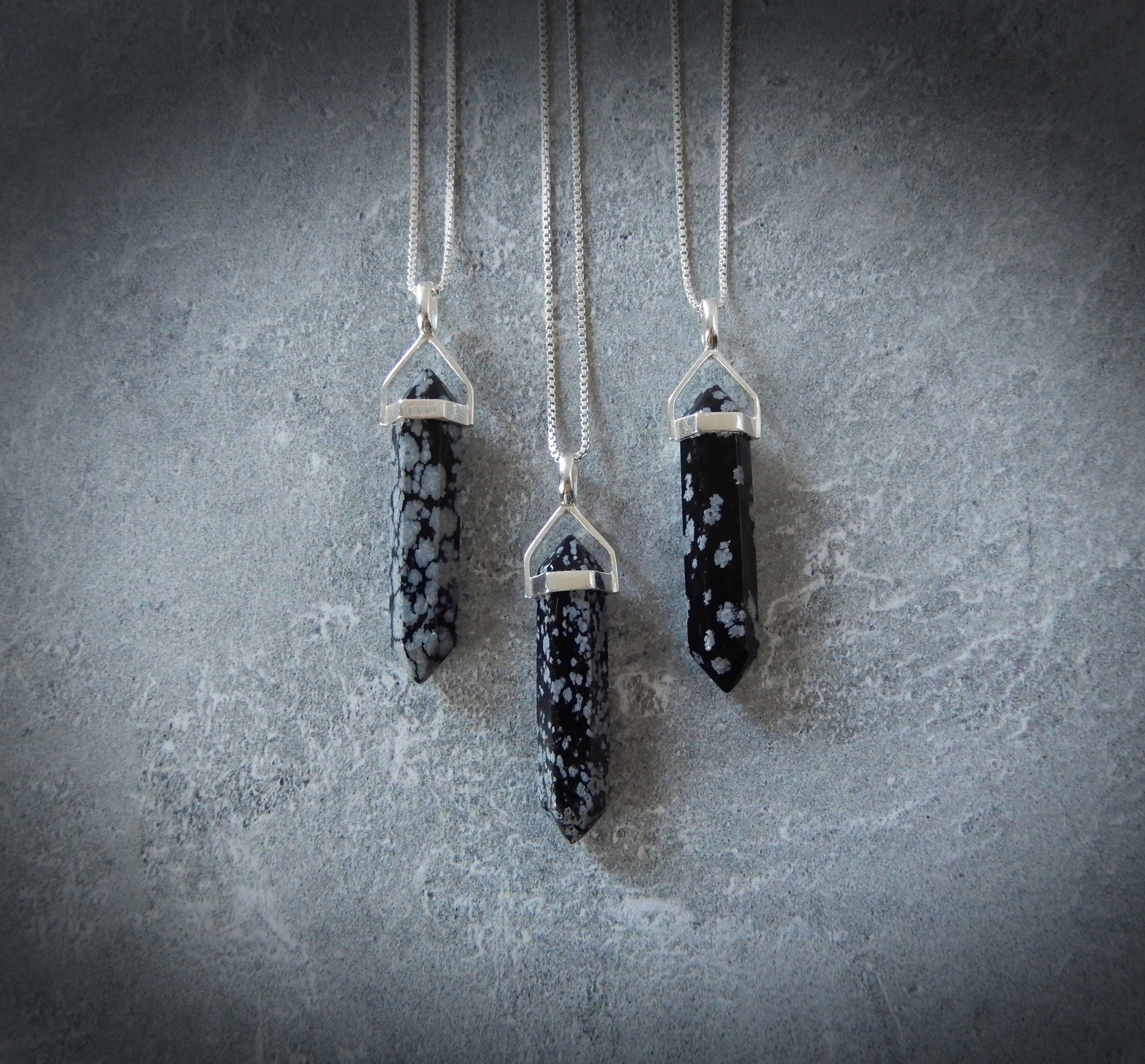 Snowflake Obsidian Necklace - Etsy