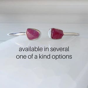 Ruby Bracelet Sterling Silver • Ruby Bangle Bracelet