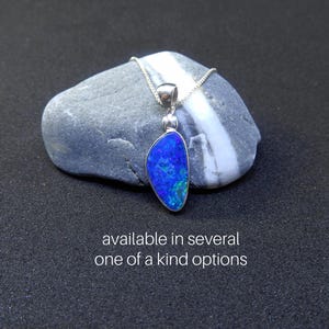Opal Necklace Sterling Silver • Opal Pendant Sterling • Genuine Australian Opal • October Birthstone Jewelry • Iridescent Opal Pendant