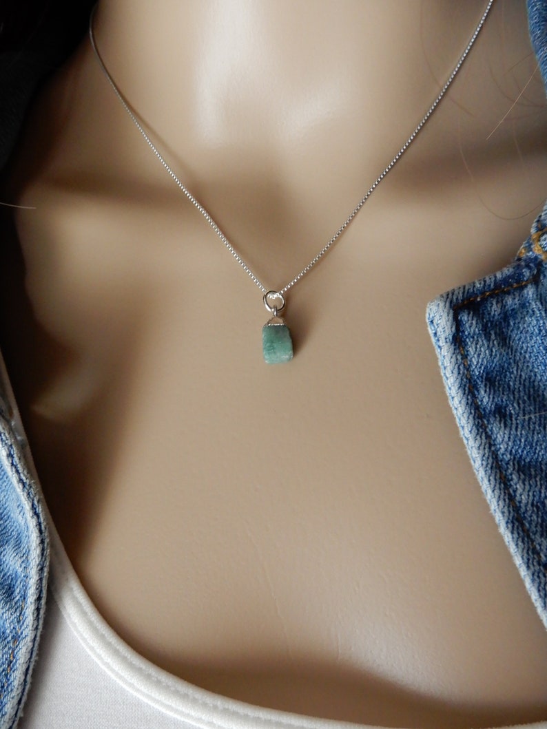Raw Gemstone Necklace Rough Gemstone Jewelry Etsy België
