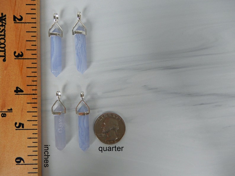 Blue Lace Agate Necklace Blue Lace Agate Crystal Raw Blue image 5