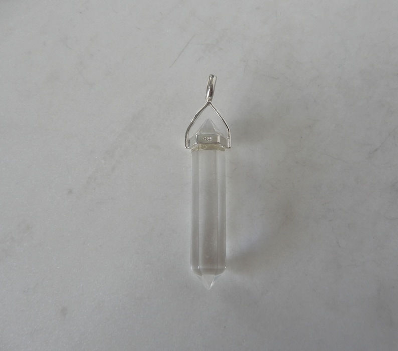 Quartz Crystal Necklace, Clear Quartz Point, Sterling Gemstone Point, Healing Crystal Necklace, Layering Necklace, Gemstone Appeal, GSA image 8