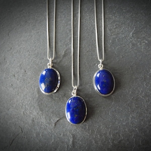 Lapis Lazuli Necklace, Silver Lapis Pendant, Genuine Lapis Lazlui Necklace, Sterling Lapis Pendant, Blue Lapis Pendant, Gemstone Appeal, GSA