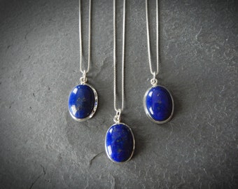 Lapis Lazuli Necklace, Silver Lapis Pendant, Genuine Lapis Lazlui Necklace, Sterling Lapis Pendant, Blue Lapis Pendant, Gemstone Appeal, GSA