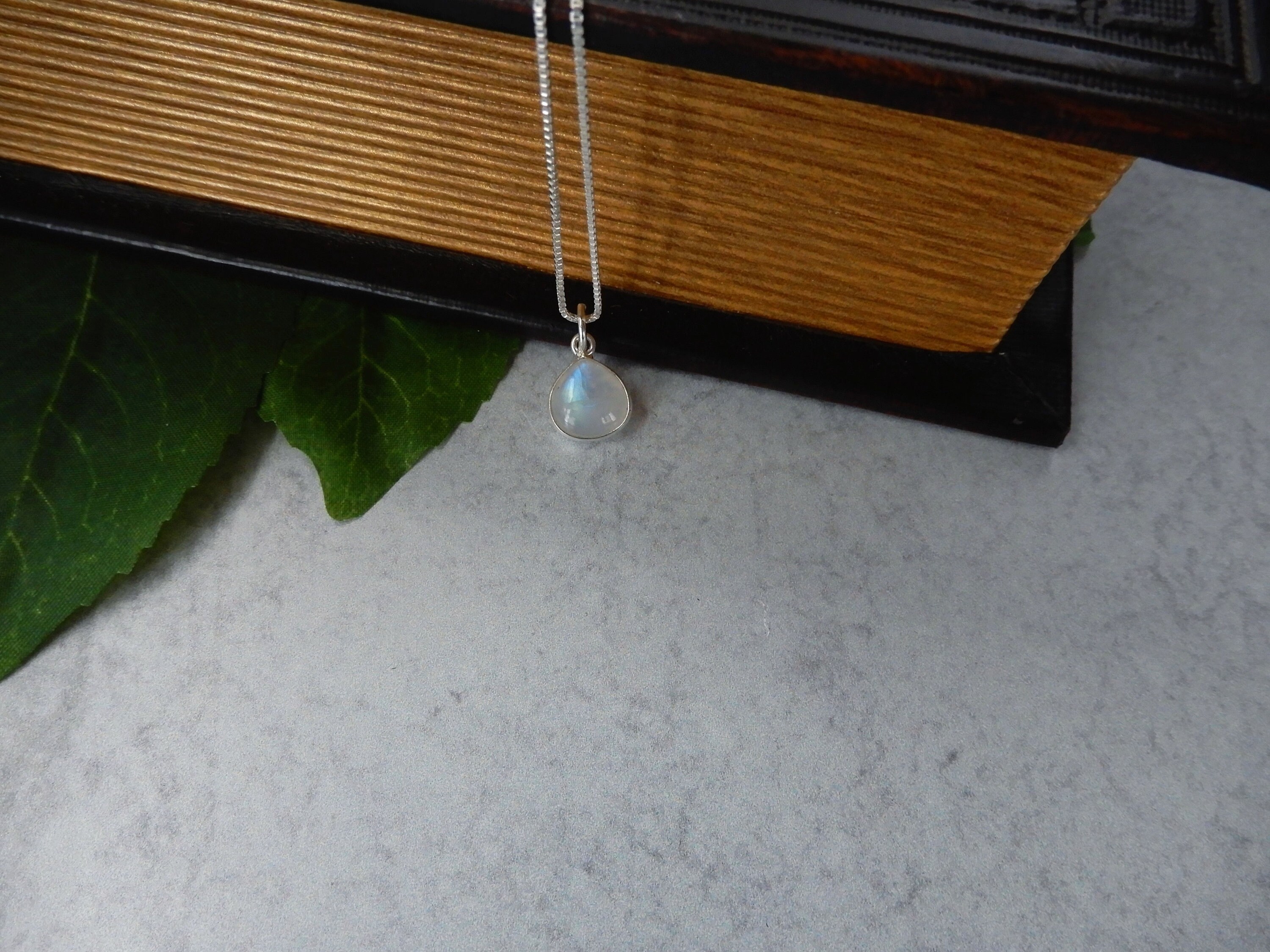 •INVOKE• rainbow moonstone + silver necklace (18