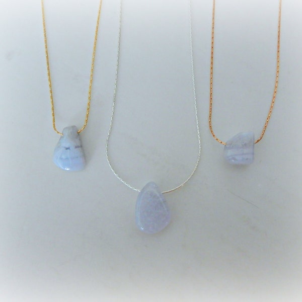 Lace Agate Necklace, Blue Lace Agate Pendant, Free Form Gemstone Necklace, Unique Lace Agate Necklace, Healing Crystal, Gemstone Appeal, GSA