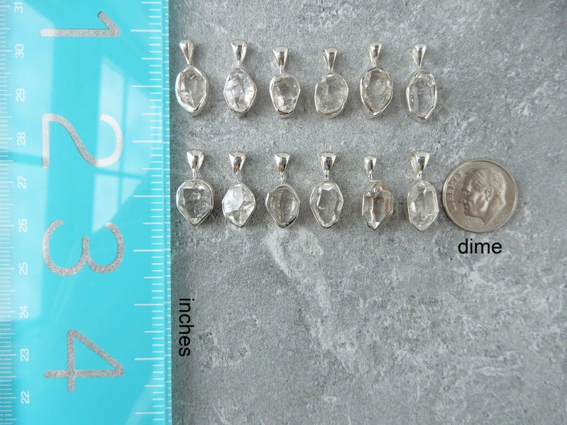 Herkimer Diamond Necklace Sterling Silver • Herkimer Pendant • Genuine Herkimer Diamond • Sterling Diamond • April Birthstone • Great Gift image 5